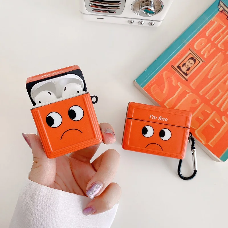 

Cute Case for Airpods 1 2 3 Cases Cover Slogan Simple Text Im fine airpods Earphone Cover for Airpods Pro capa Bags
