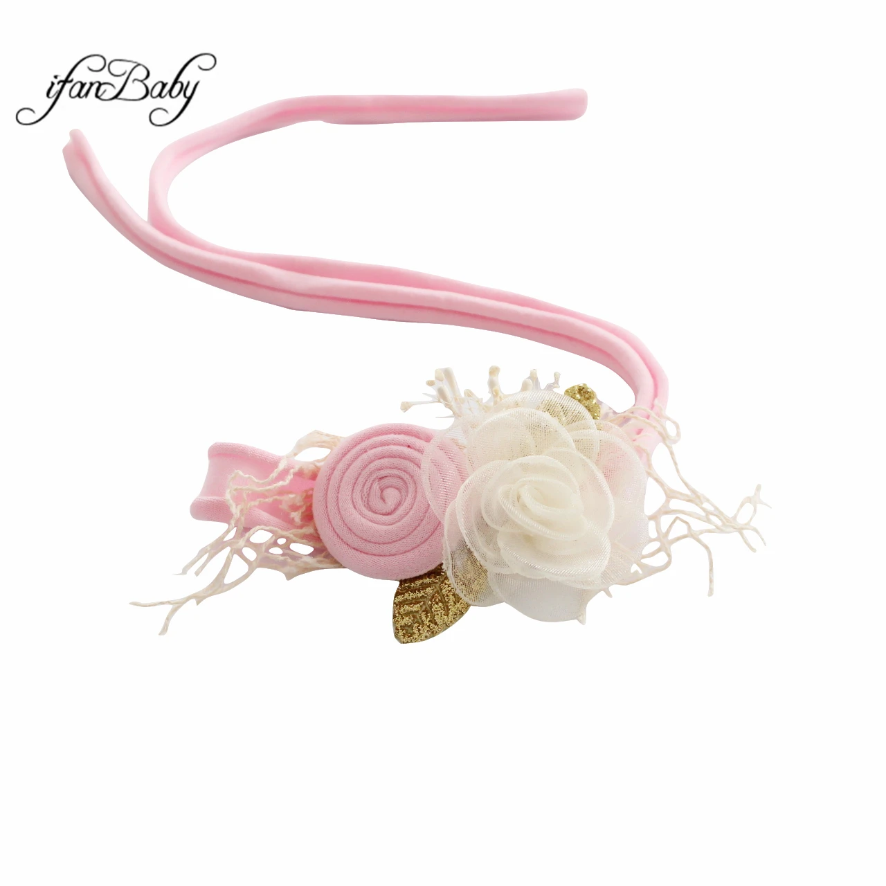 Kinder Mädchen Frauen Vintage Rose Blumen Stirnband Nylon elastisches Stirnband – Detail 11