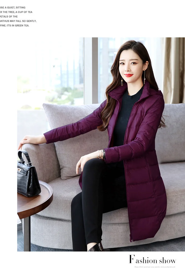 Зимнее женское платье Slim Fit Теплый средней длины, куртки с капюшоном на белом утином пуху, куртка срок производства тиража: 30-40 многолетней-мама куртка на подкладке из хлопка, одежда