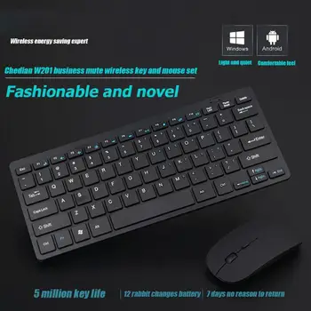 

Keyboard Mouse Combos Wireless 2.4G 77 Keys Keyboard 1600DPI Silent Optical Mouse Combo for Laptop PC Home Office