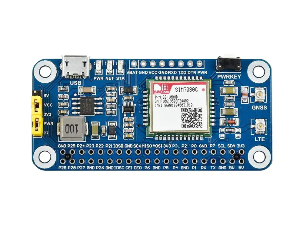 Funcionalidades de Comunicação Iot para Raspberry Cat-m Nb-chapéu Globalmente Aplicável Características Multi Nb-iot Gnss Sim7080g – pi