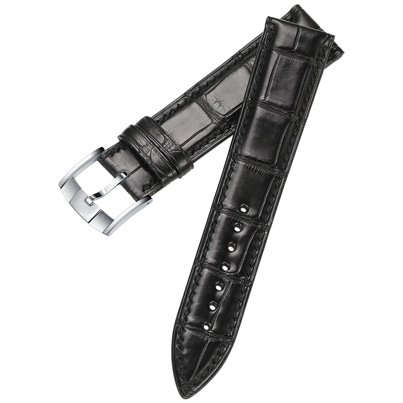 Black -S Часы CHIMAERA WatchbandsCustom, ремешок для часов из настоящей французской кожи аллигатора, ремешок для часов, браслет на запястье - Цвет ремешка: Black -S