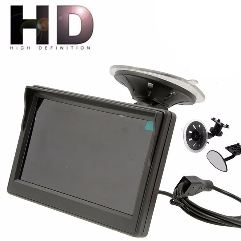 

Franchise 5'' TFT LCD Car Monitor Display Waterproof Backup Reverse Camera Wired Cameras Parking System Car Rearview Monitors
