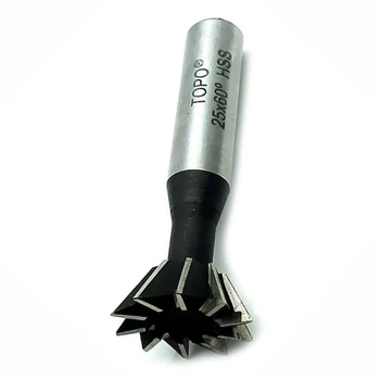 

1pc Dovetail Milling Cutters HSS 25mm 12mm 60Degree Wood Working End Mill High Speed Steel End Mills