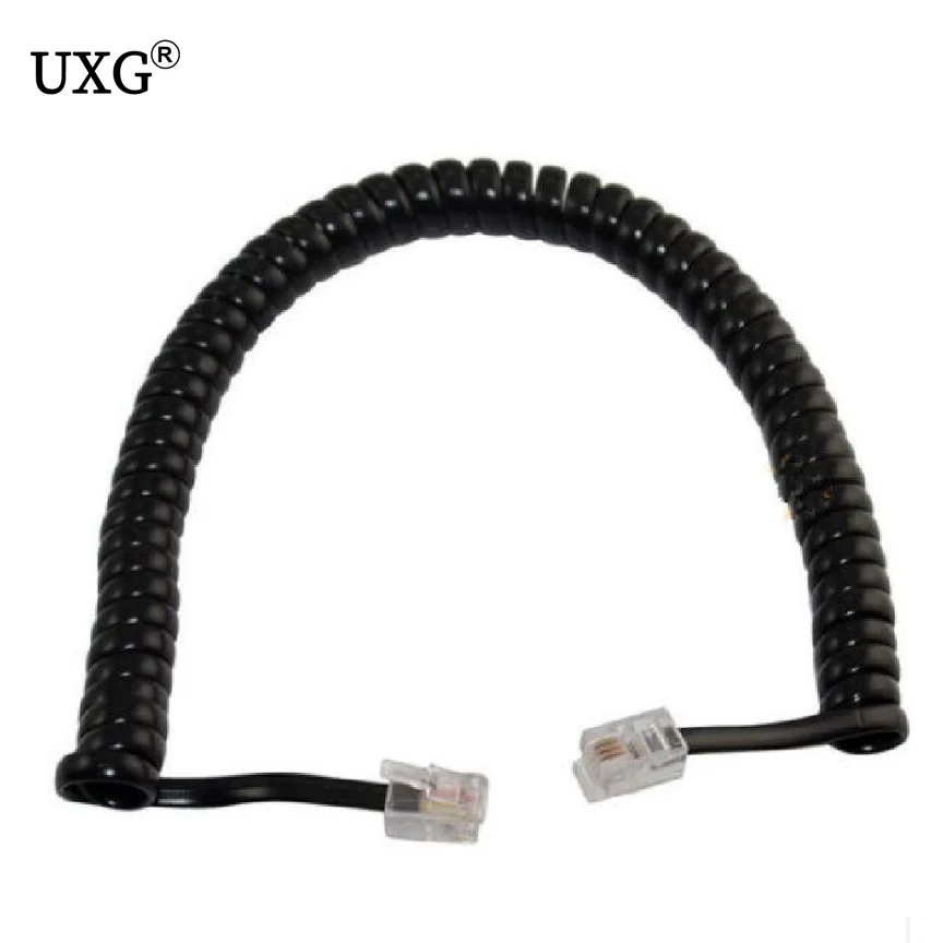 2m 200cm Telephone Extension Cord Lead Phone Coiled Cable Wire Line