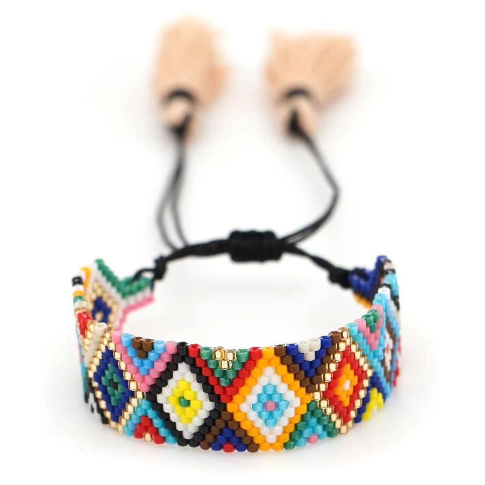 Go2boho богемный MIYUKI браслет для женщин ювелирные изделия с кисточками Boho Pulseras Mujer сглаза манжеты браслеты Hadndmade ткацкий браслет