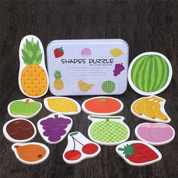 

Baby Toys Infant Early Head Start Training Puzzle Cognitive Card Vehicl/Fruit/Animal/Life Set Pair Puzzle Baby Gifts