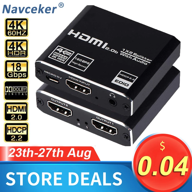 Сплиттер HDMI 2020 1x8 4K UHD 2 0 1x2 сплиттер HDCP HDR 1x4 HDMI2.0 для XBox PS4 pro | Электроника