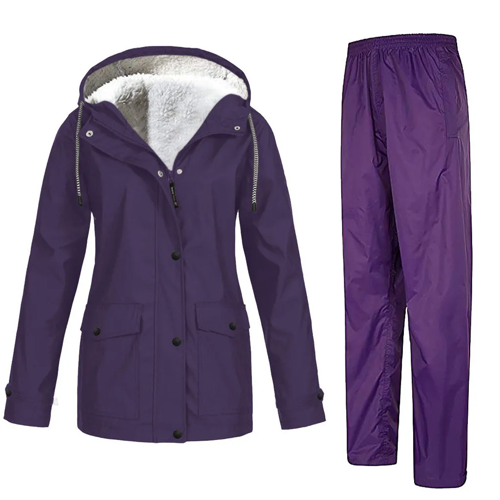 Наружная куртка для Для женщин ветрозащитная куртка для бега женский осень-зима пальто на молнии Пеший Туризм Восхождение куртка Спортивный Плащ Костюмы - Цвет: Purple