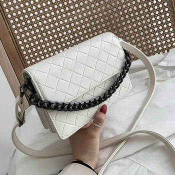 

PU Leather Weave Crossbody Bags For Women 2020 Solid Color Shoulder Bag Female Handbags and Purses Lady Travel Bag clutches