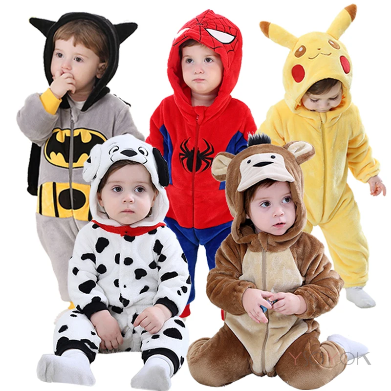 

Winter New Born Baby Clothes Romper Baby Jumpsuit Animal Hooded Stich Panda Cotumes Girls Boys Overalls Infant Clothing Pajamas