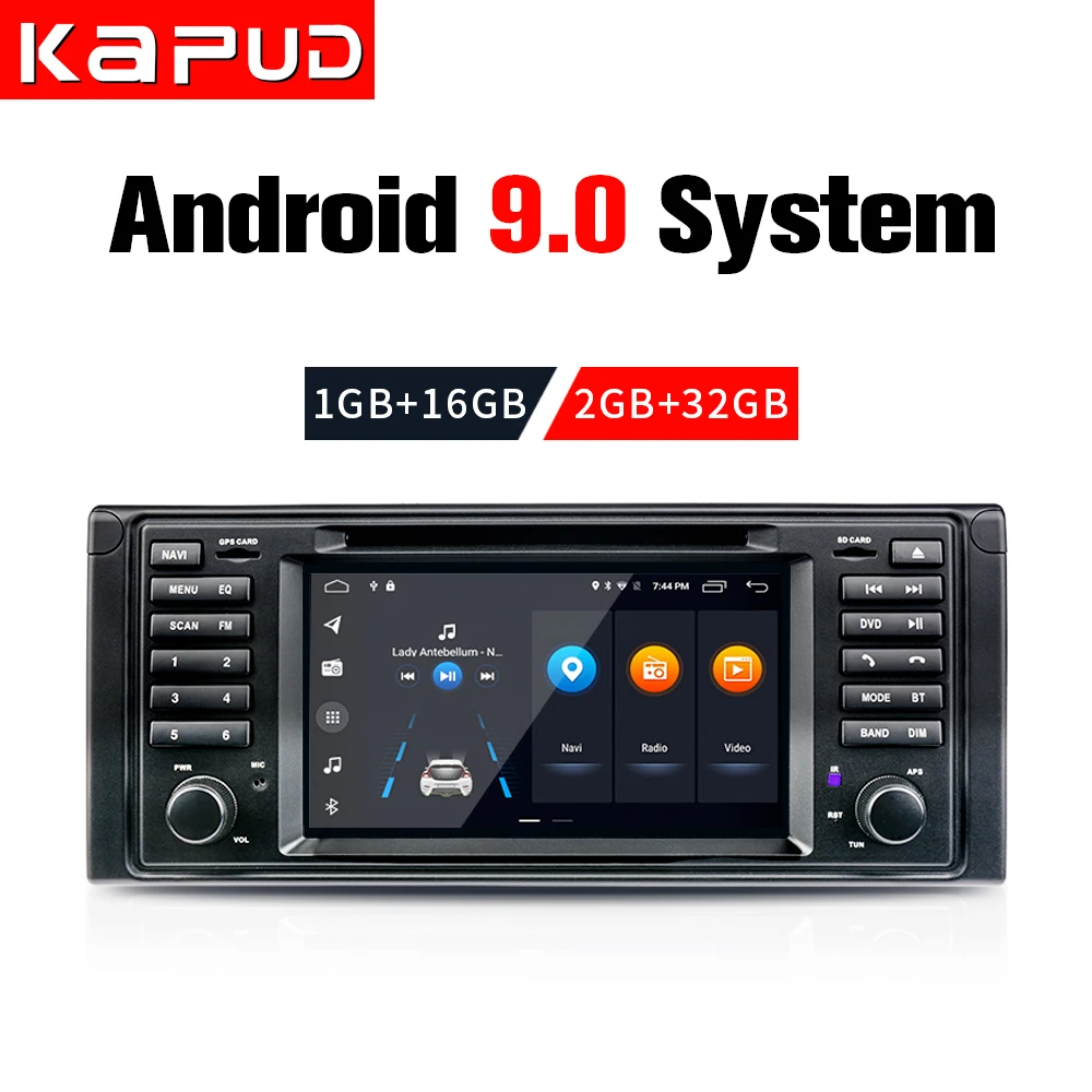Perfect Kapud  Android 9.0 Navigation With DVD 7” Car GPS  Free Shipping SWC Canbus  MIC Bluetooth for BMW E53 Original Car Multimedia 5