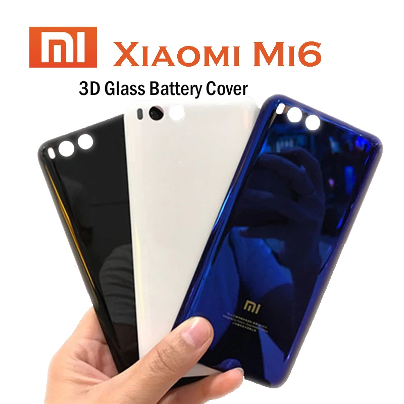 

XIAOMI Mi 6 Back Battery Cover Case 3D Glass Housing Rear door Cover Back Cover Replacement For Xiaomi Mi6 With Adhesive Sticker