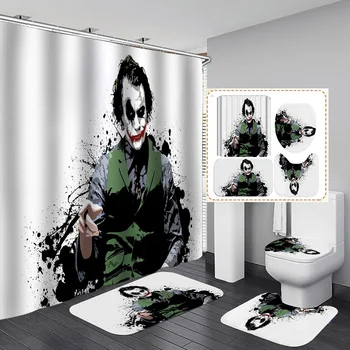 

Halloween Decoration Joker Clown Curtains for Bathroom Shower,Bedroom,Window,Wall,Restaurant,Bar,Canteen,Gifts