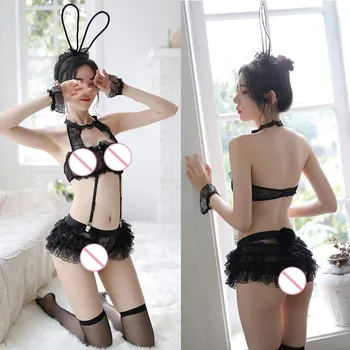 

Factory direct sales Fashion Women Lace Plus Size Hollow Underwear Set Pajamas Lingerie Sleepwear Purchasing hot sale 2019