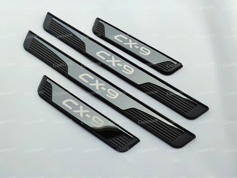 Car Door Sill Accessories For CX9 2021 2020  Scuff Plate Protector Cover Auto Threshold Stainless Steel Styling Trim Stickers