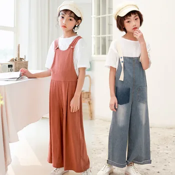 

Teen Children Clothing 2020 Summer Girls Clothes Solid Color Sleeveless Strap Romper Jumpsuit One-Piece Outfit Kids Clothes 12 Y