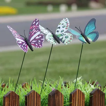 

Luminous 3D Artificial Butterfly Garden Decorations Simulation Butterfly Stakes Yard Plant Lawn Decor Fake Random Color