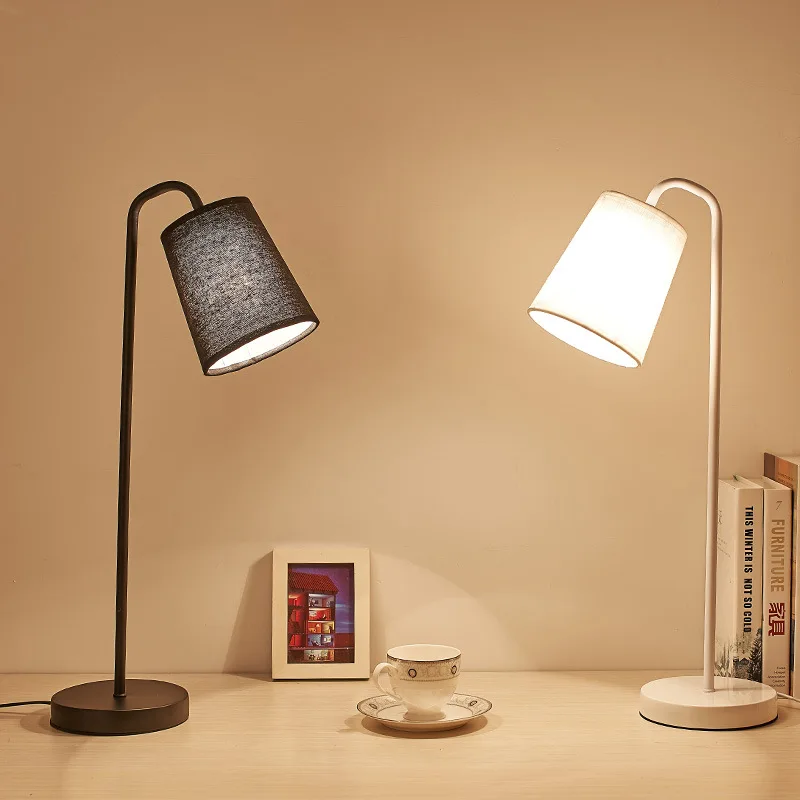 

Northern European-Style Cool LED Simple Bedside Table Lamp Creative Work Learning Reading Bedroom Library Iron Art Decorative Ta