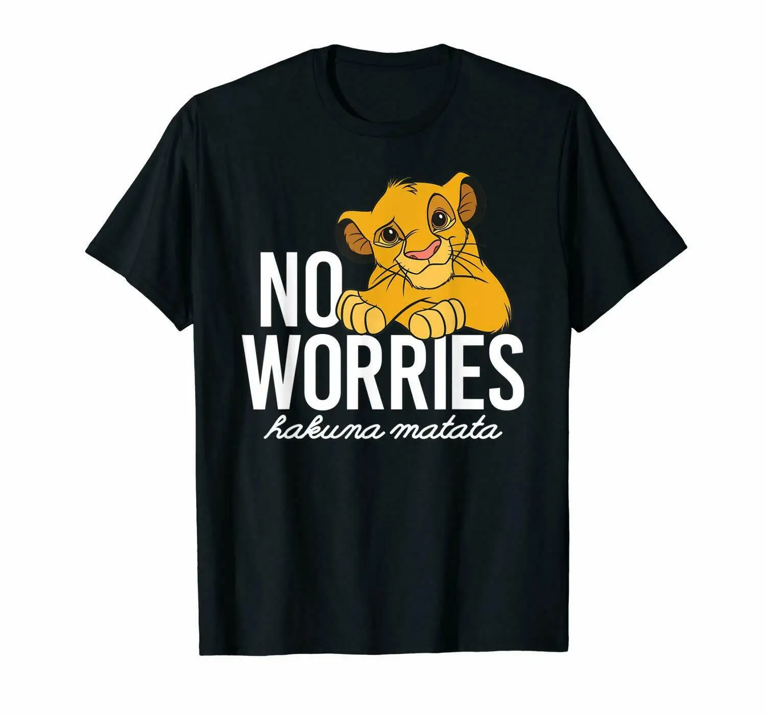 

Black Lion King Classic No Worries Simba T-Shirt Men'S S-6Xl Us 100% Cotton