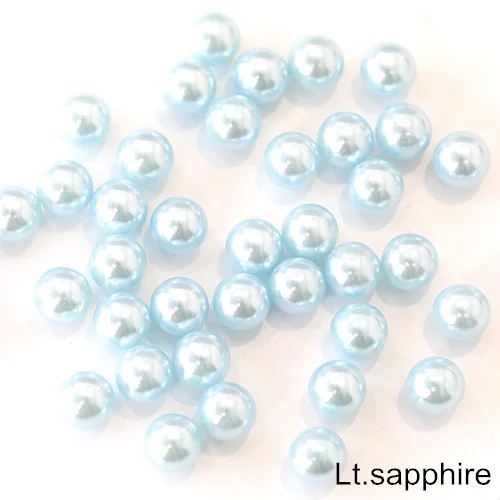 Lt.sapphire 8 мм 34 цвета круглый жемчуг Смола Имитация амулеты ювелирные бусины без отверстий для DIY ремесло украшение для альбома B1285 - Color: Lt.sapphire