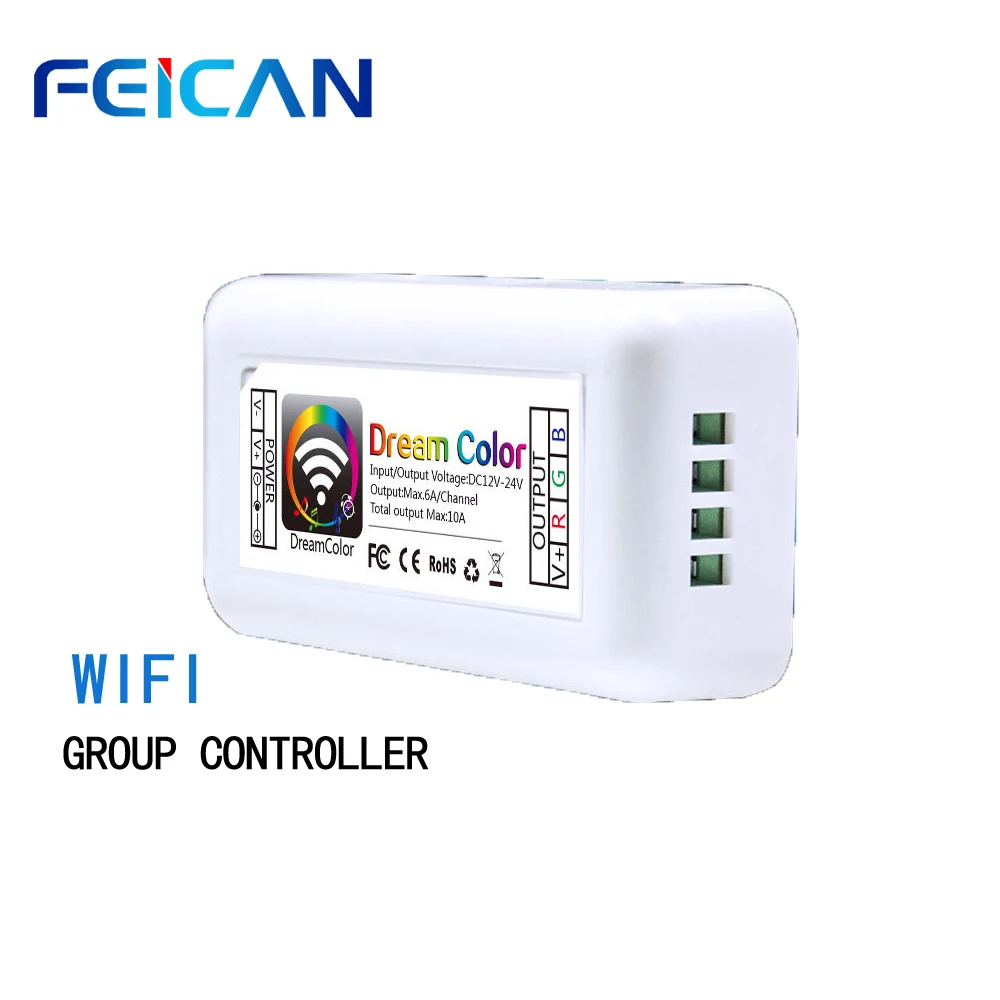 Wifi светодиодный RGB контроллер DC12-24V 10А 3CH/4CH RGB мини светодиодный контроллер от Android и IOS APP для SMD3528 5050 светодиодный светильник