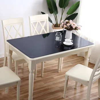 

1.0mm Glass Soft Cloth PVC Tablecloth Table Cloths Cover Easy Clean Waterproof Wipeable Furniture Topper Pad tablecloth
