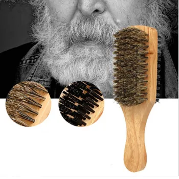 

3 Sizes Wooden Handle Men's Beard Brush Men Mustache Brushes Comb Double-face Facial Hairbrush Male Face Massage