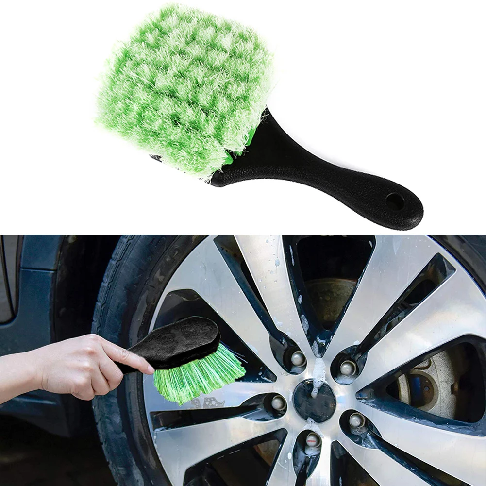 Upholstery Detailing Exterior Short Handle Wheel Tire Body Brush Polish For Auto Car Cleaning Brush Interior Floorliner Carpet