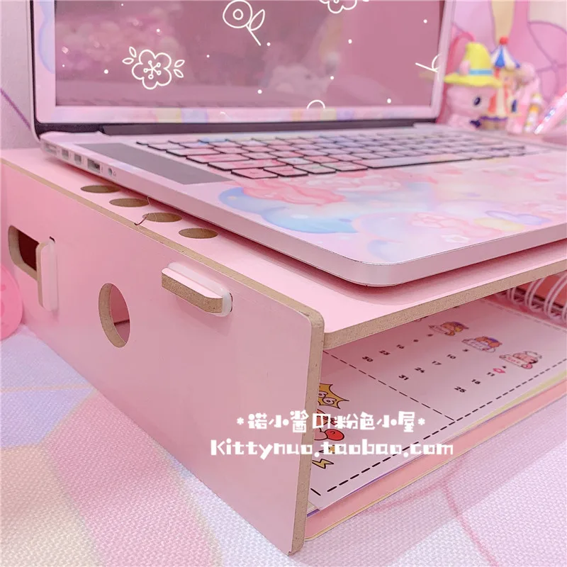  1Pc Wooden Rack Shelf Dormitory Bed laptop stand Two Flowers Book Reading laptop table