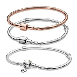 2020-New-Arrivals-925-Solid-Silver-Bracelet-Rose-Golden-Color-Daisy-Flower-Barrel-Clasp-Snake-Chain