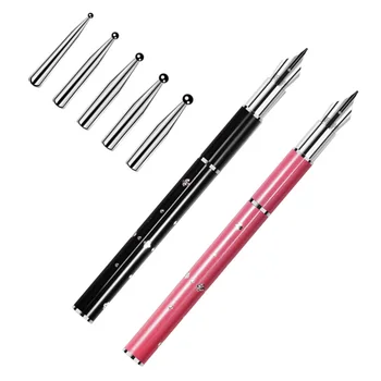 

2PCS Manicures Tool Kit Fine Paint Manicure Pen Set Professional Nail Color Drawing Pen Kit Portable Manicures Dotting Pen Tool