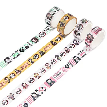 

G1006 15mmx5m Anime Kimetsu no Yaiba Decoration Washi Paper Tape Cartoon Self-adhesive Creative Sticker