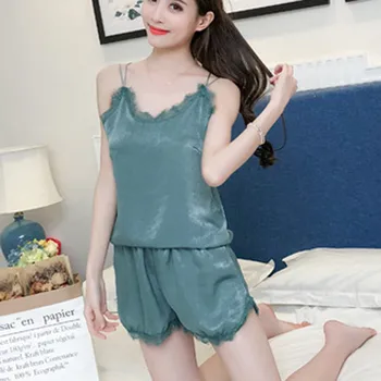 

Womens Sexy Sling Sleepwear Shorts Nightwear Sets Comfortable solid color the new Explosion пижама женская pijama mujer 04*