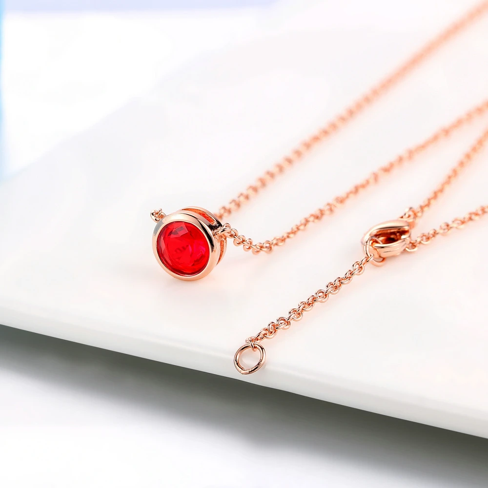 Classic Rose Gold Color Chain Necklaces For Women & Girls Beautiful Round Austrian Crystal Necklace DWN388 - Image 5