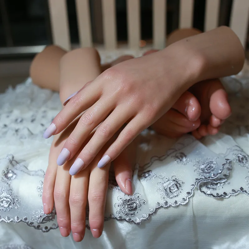 Weibliche Hand Modell Silikon Angepasst Schönheit Lebensechte Hand für Schießen Requisiten Kunstwerk Dekoration Display Gefälschte Nail art TGZS02 – Detail 3