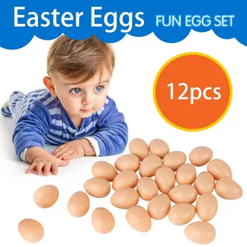 

Taoup 12pcs Plastic Easter Eggs Happy Easter Decorations for Home Kids DIY Creative Stuffs Festival Event Party Supplies Baby