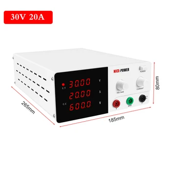 

110V/220V DC Lab Switching Adjustable Power Supply 30V 20A Bench Source Universal Voltage Current Regulator for Phone R-SPS3020