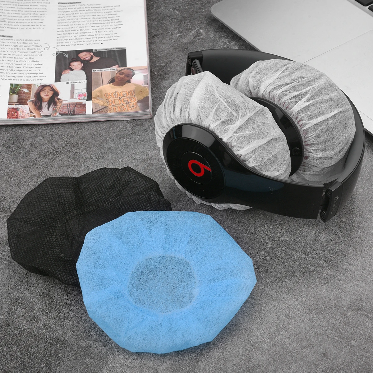 100Pcs Internet Cafes Non-Woven Disposable Headphone Cushion Cover Dust-Proof Sweat-Proof hygiene Earmuffs Protection Ear | Электроника