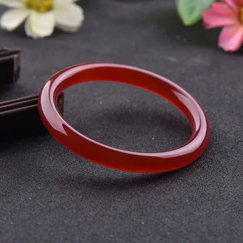 

Thin Round Brazilian Red Agate Bracelet Wholesale Ice Red Chalcedony Bracelet Female Fashion Jade Bangle
