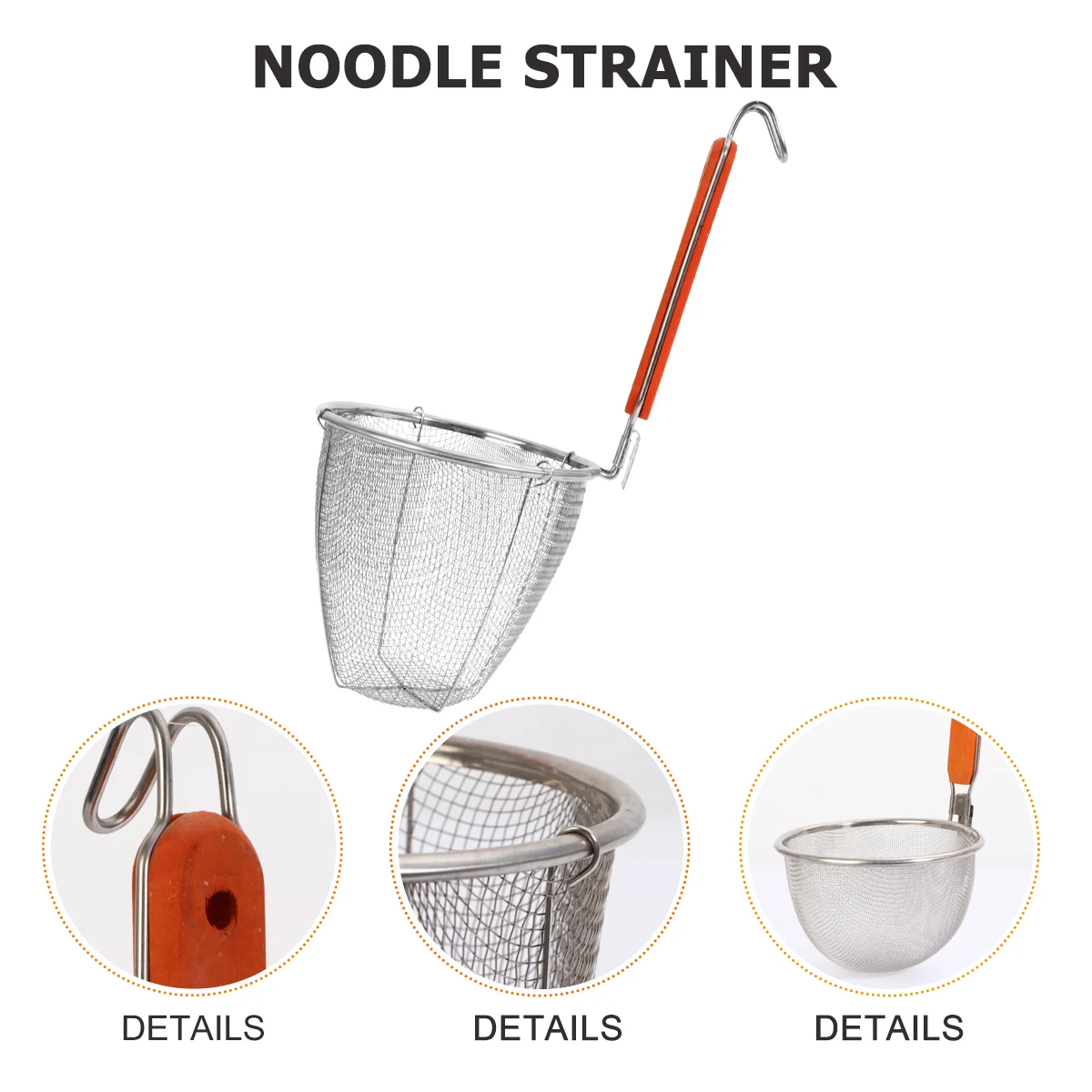 2pcs Steel Spaghetti Strainer Noodle Filter Kitchen Supply Food Colander Spoon 