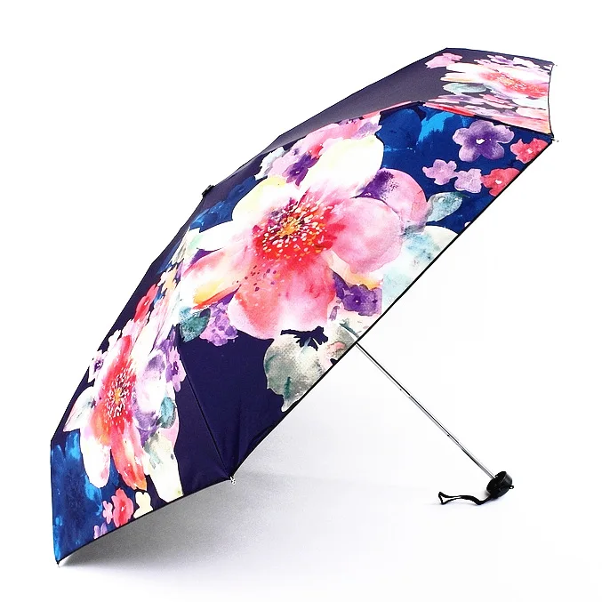 

Currently Available 18 Years New Style Youth Ages-Floral Beauty Five-fold Umbrella Vinyl Full Blackout Thermal Transfer Parasol