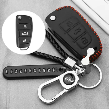 

leather car key case Cover For Chery Key Case Protecting Holder ARRIZO7 E3 E5 A3 A5 Tiggo 3 5 Fulwin2 Eastar Remote fob Shell