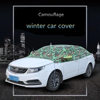 

Waterproof camouflage windshield snow cover universal half car cover suv sedan hatchback car sun cover sun shade