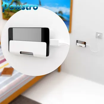 

Phone Tablet Universal Wall Mount Holder Space-saving Smartphone Charging Stand Bracket for All Mobile Phones White