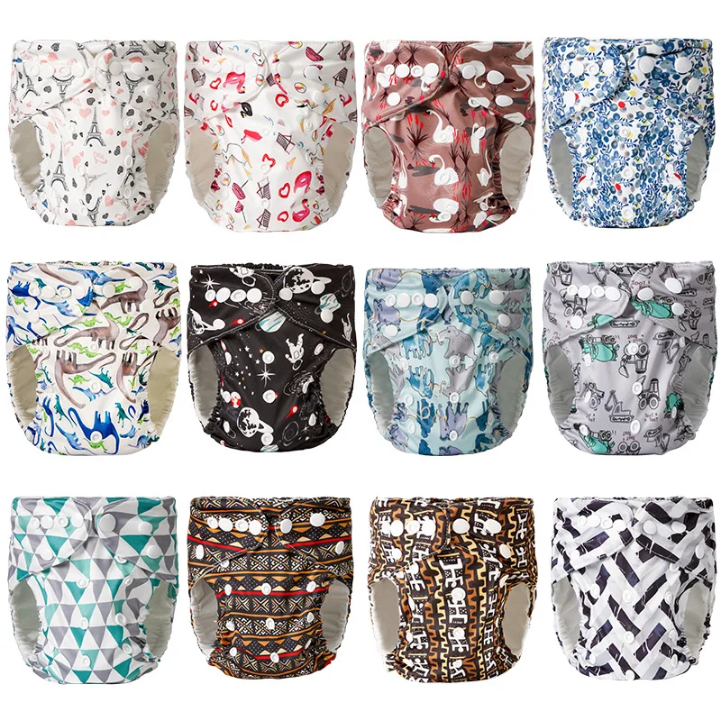 

2020 New 4pcs/set Washable Eco-Friendly Cloth Diaper Adjustable Nappy Reusable Cloth Diapers Fit 0-2years 3-15kg baby