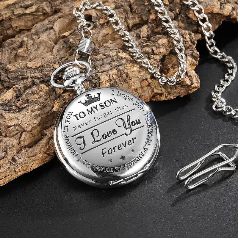 Дедушка I love you индивидуальные кварцевые карманные часы винтажные римские цифры дисплей кулон часы подарок на день рождения для мужчины дропшиппинг