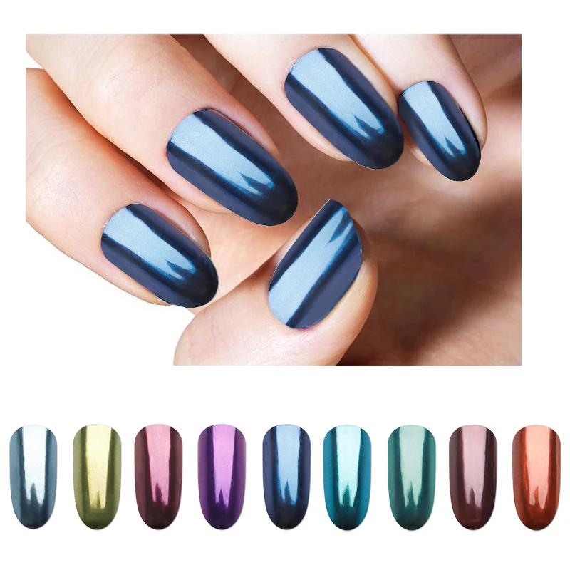 

Mirror Nail Glitter Powder Chrome Pigment Shell Dazzling DIY Salon Micro Holographic Powder Laser Nail Art Decorations TSLM2