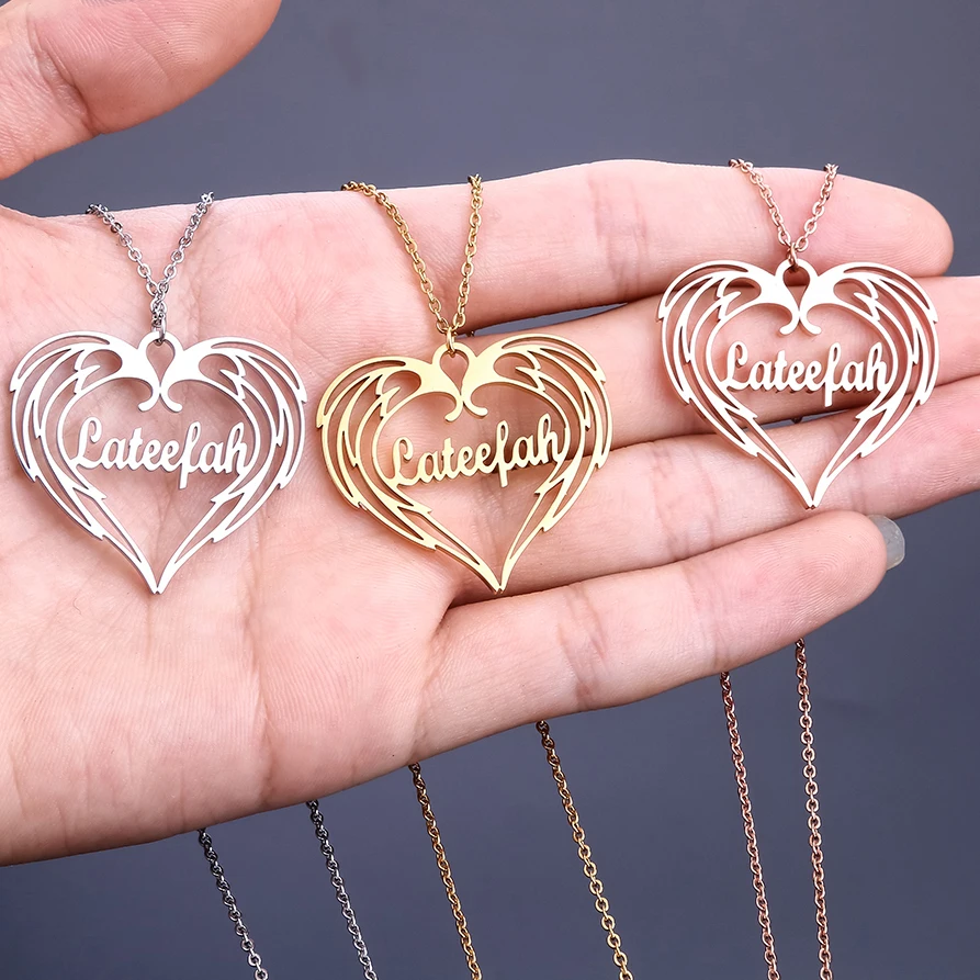 Забота ожерелья толстовка с капюшоном надписью Angel и принтом крылышки ожерелье