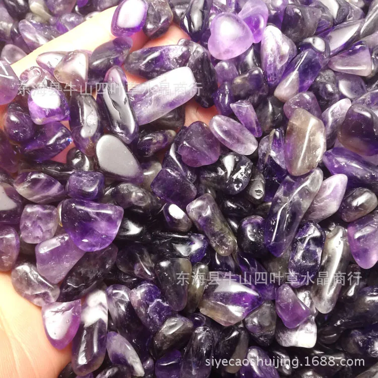 Natural Amethyst Gravel Uruguay Deep Amethyst Stone yu gang shi Long 15-25 Millimeter Everything 100g